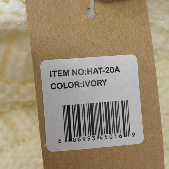 C&C acrylic knit beanie in the color ivory. NWT - Picture 4 of 5